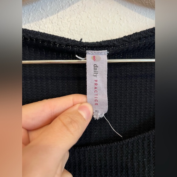 Daily Practice by Anthropologie Pocket Waffle Top Black Women’s Size XL - Picture 4 of 5